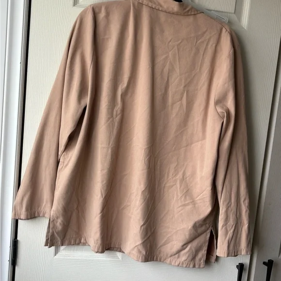 Tan Suede Spring Button Up Jacket - Picture 3 of 4